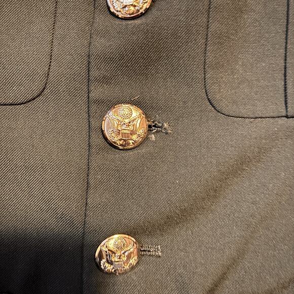 Vintage US Army Dress Green Jacket 37S PFC Military Uniform Coat - Picture 2 of 6